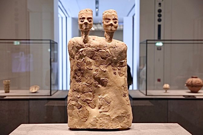 View of the Louvre's collection of ancient artefacts in Abu Dhabi, UAE