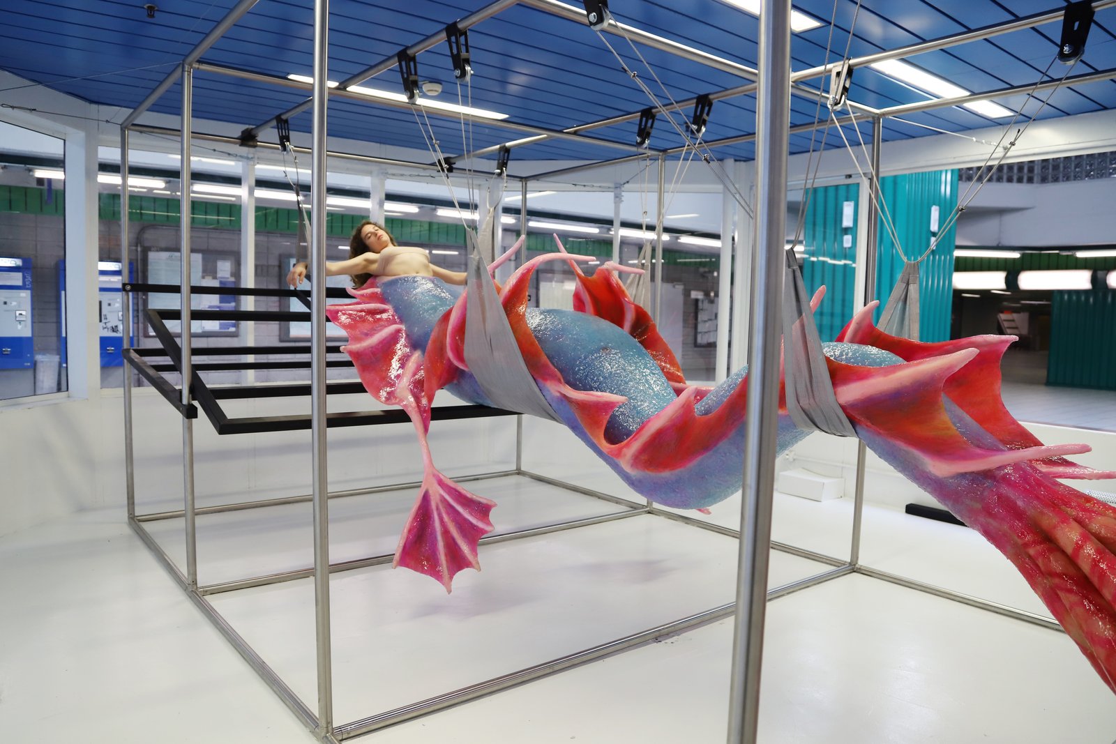 Agnes Questionmark CHM13HTERT, performance and installation at SpazioSERRA curated by The Orange Garden Milano 2023