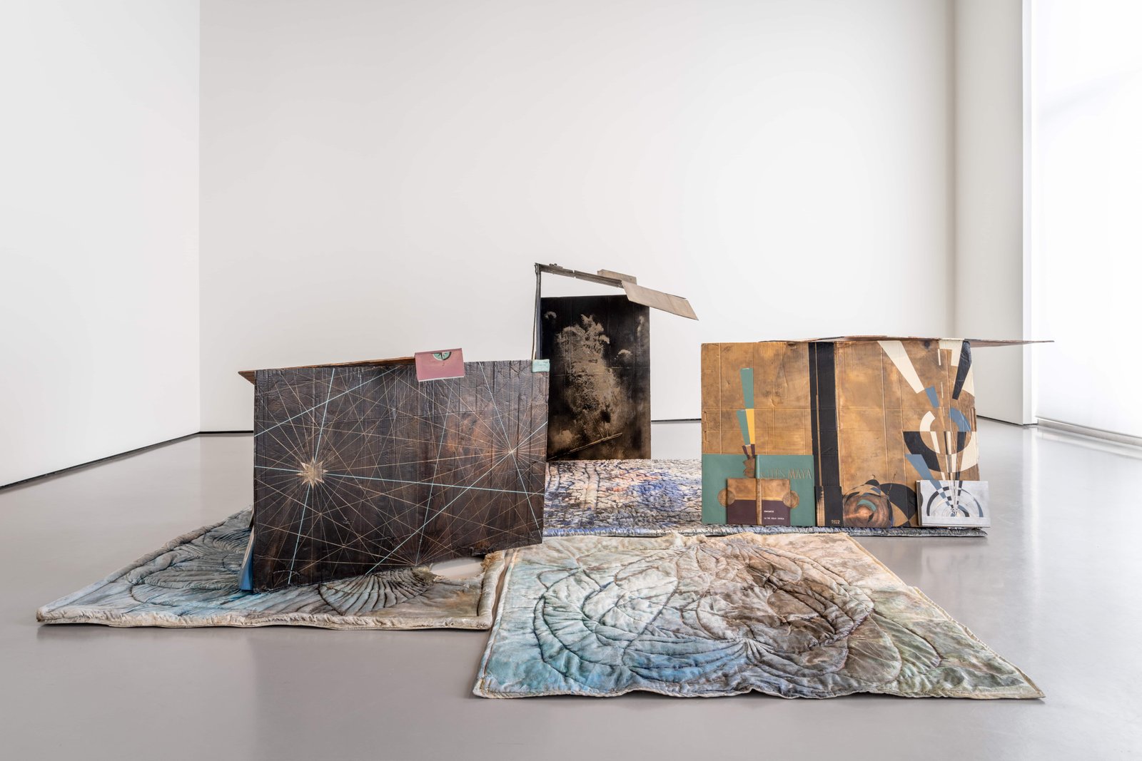 Tatiana Trouvé​, The Great Atlas of Disorientation, 2017; Untitled 2017-2025; Somewhere in the Solar System, 2017; Untitled, 2021; Untitled, 2021; Untitled 2021, Collection of the artist 