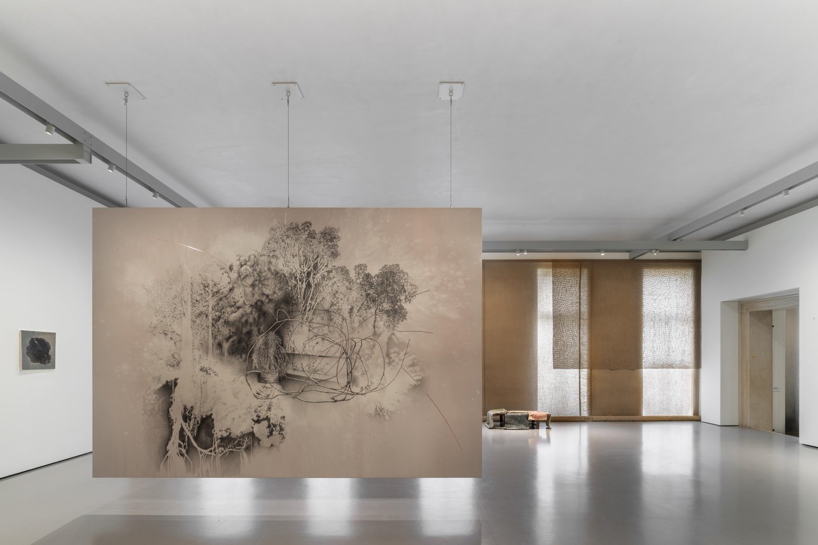 Tatiana Trouvé​, Untitled, 2023, Collection of the artist, courtesy Gagosian; Il mondo delle voci, from the series Les dessouvenus, 2022, Pinault Collection; Sitting Sculpture, 2024, Collection of the artist, courtesy Gagosian 