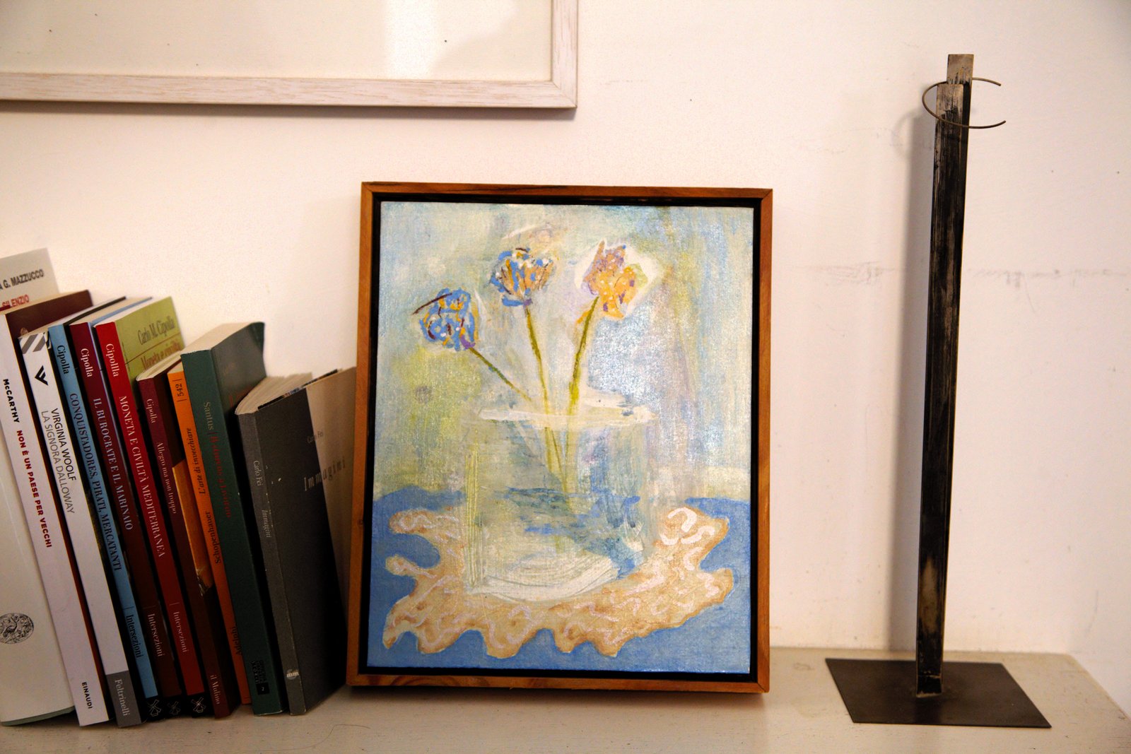 Simone Settimo (on the left) My Grandmother’s Doily (Silent Life #1), 2023  and  Fausto Melotti (on the right) Love, 1971