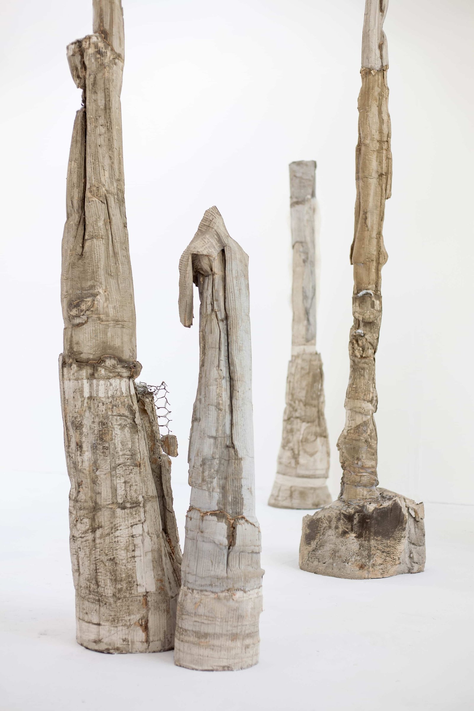 Valentino Vannini, ANON - DTF, 2024, Concrete, insulation foam, metal, branches, glass, petroleum jelly, lube