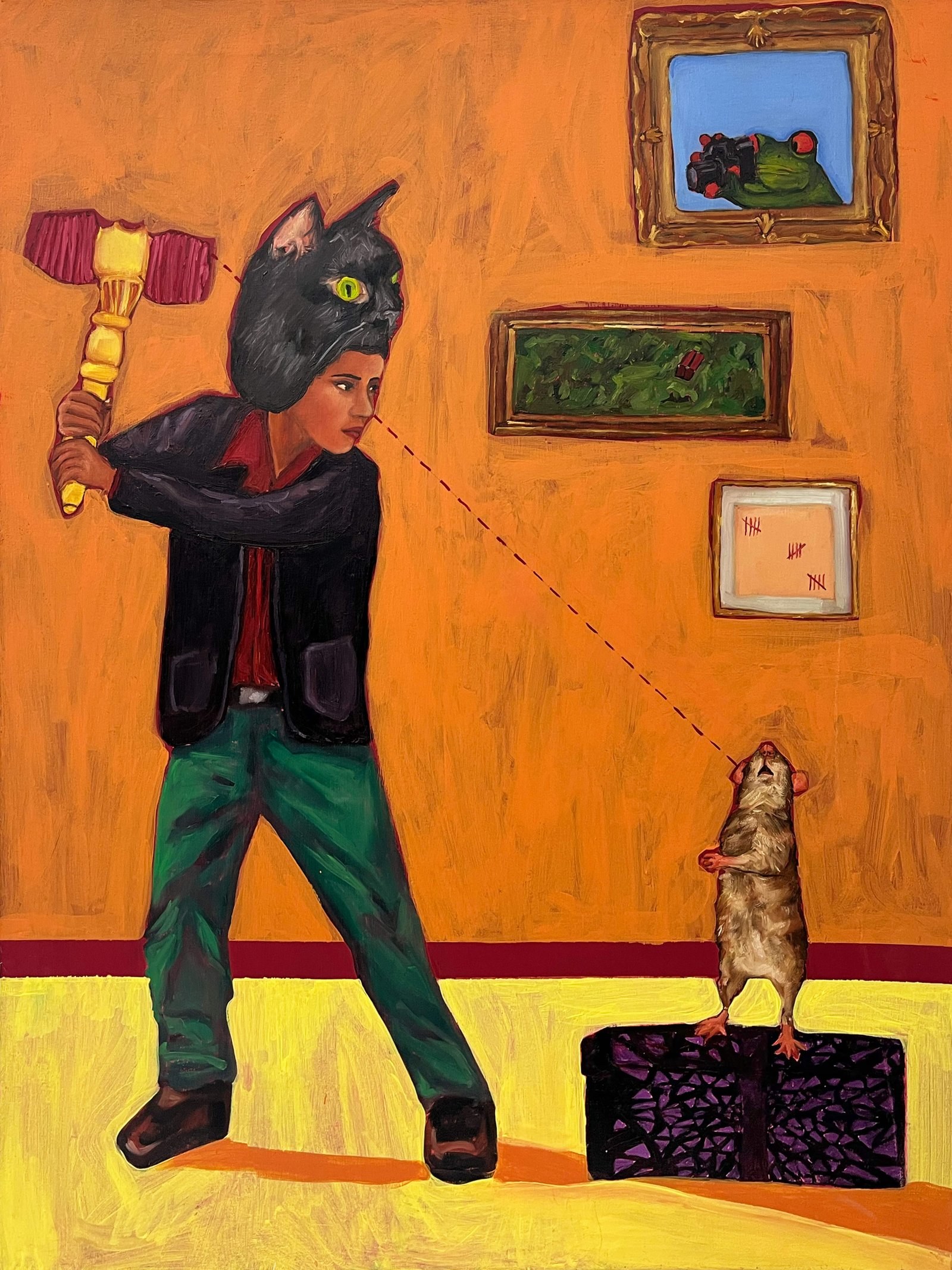 Varshga Premarasa, Old Days, 2023, Oil and acrylic on canvas