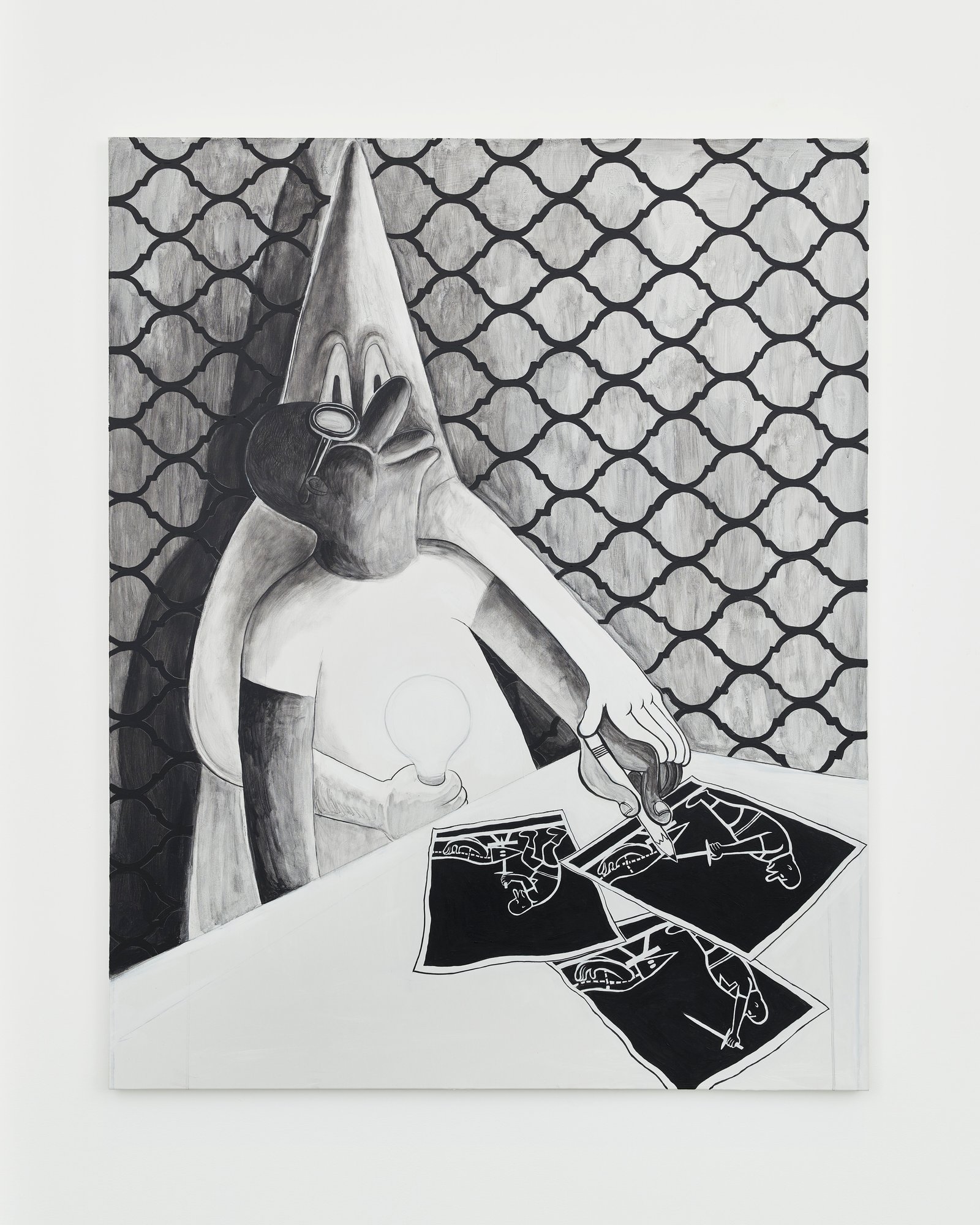 Trenton Doyle Hancock, The Boys in the Hoods are Always Hard, 2023, acrylic and graphite on canvas, 60 x 48 inches (152 4 x 122 cm). canvas, 60 x 48 inches (152.4 x 122 cm). Collection of Amanda and Donald Mullen