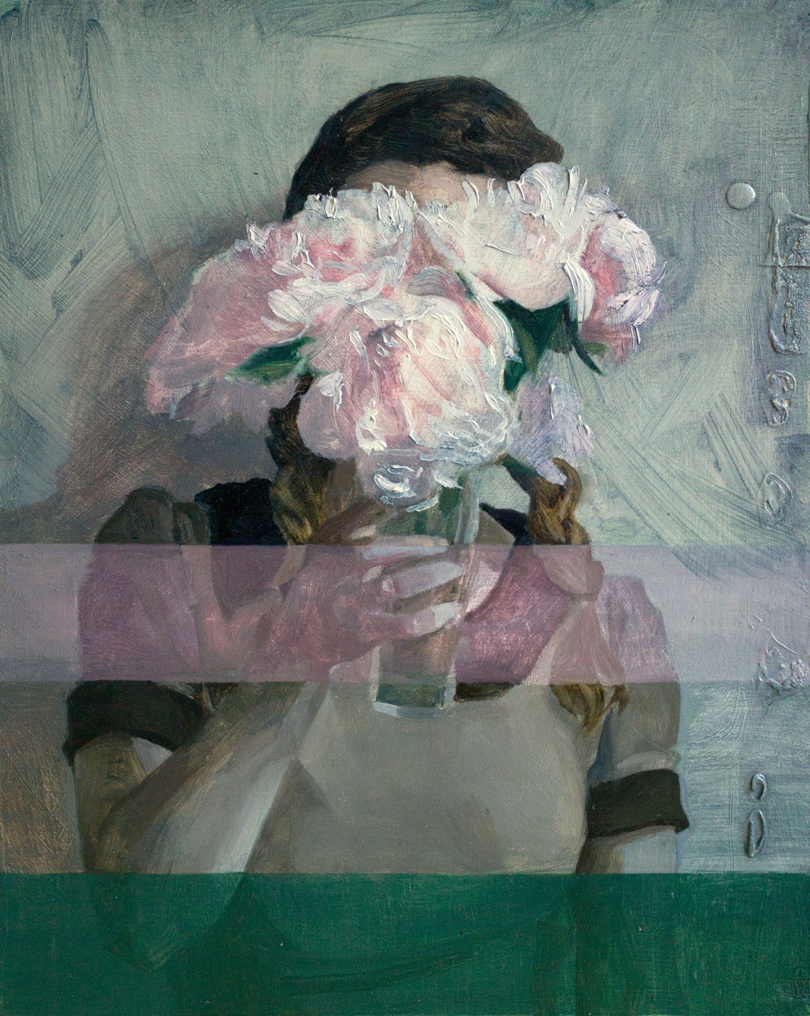 Hélène Delmaire, Glitch II, oil on wood, 2018