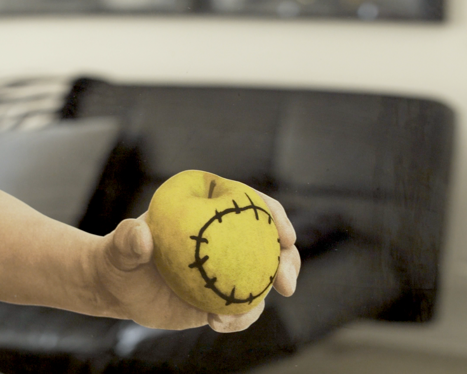 Michelangelo Pistoletto, mela reintegrata, ca. 2015. Dalla collezione di Giacinto Di Pietrantonio.