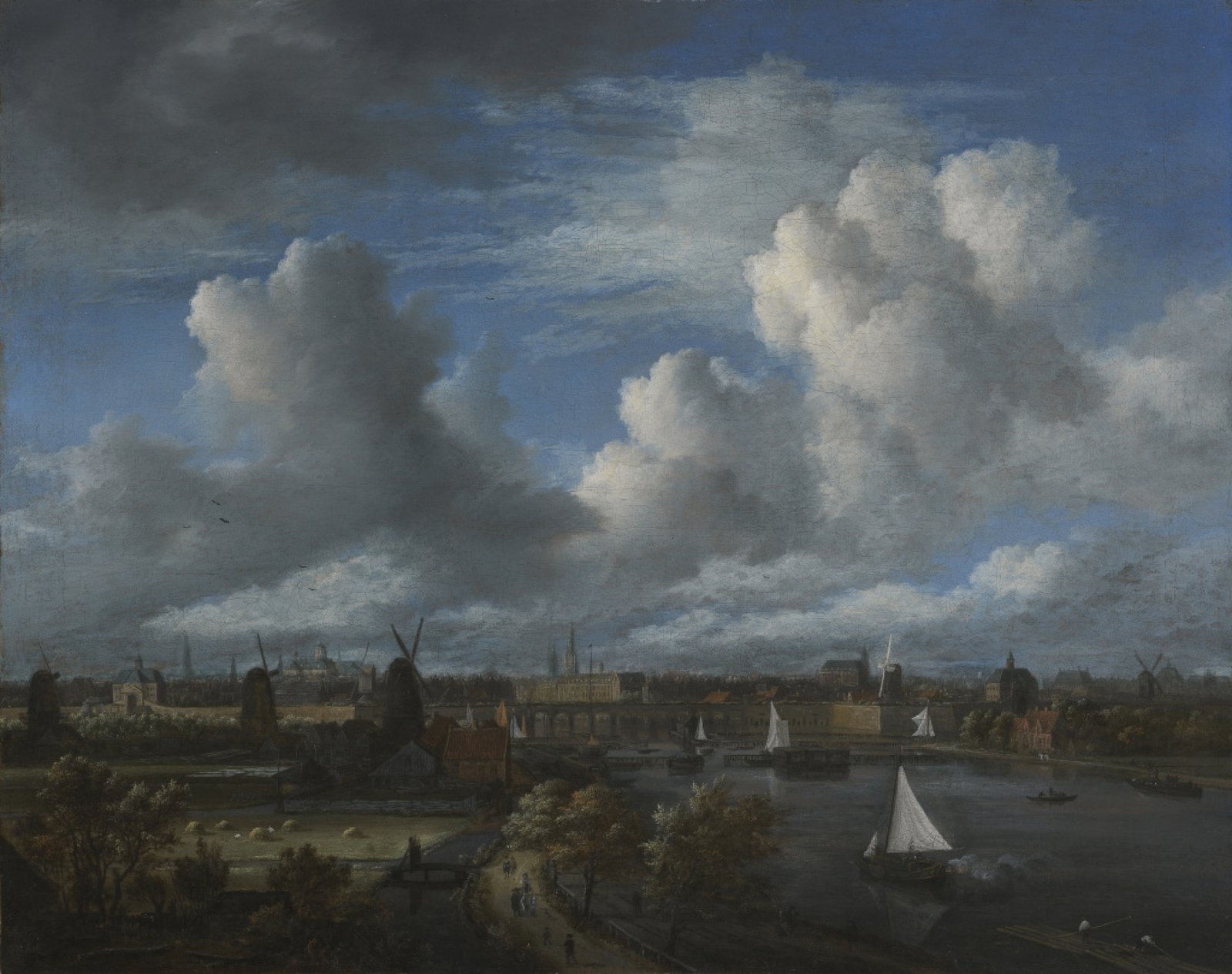 Jacob van Ruisdael, Panoramic view on the Amstel looking towards Amsterdam. Oil on canvas, height 52.1 cm, width 66.1 cm. Photo copyright: The Fitzwilliam Museum, University of Cambridge